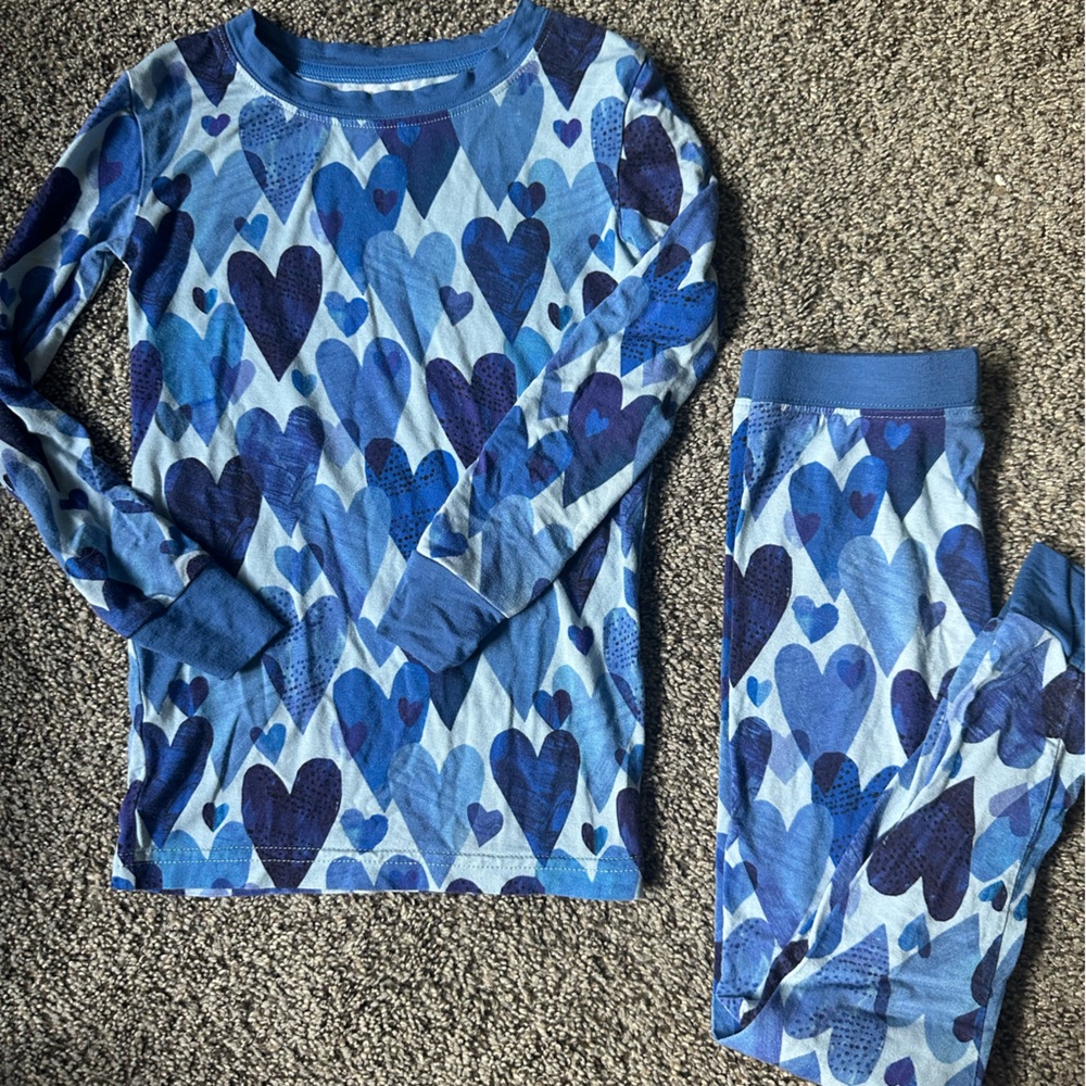 Little Sleepies Blue Heart Valentines Pajamas 4T